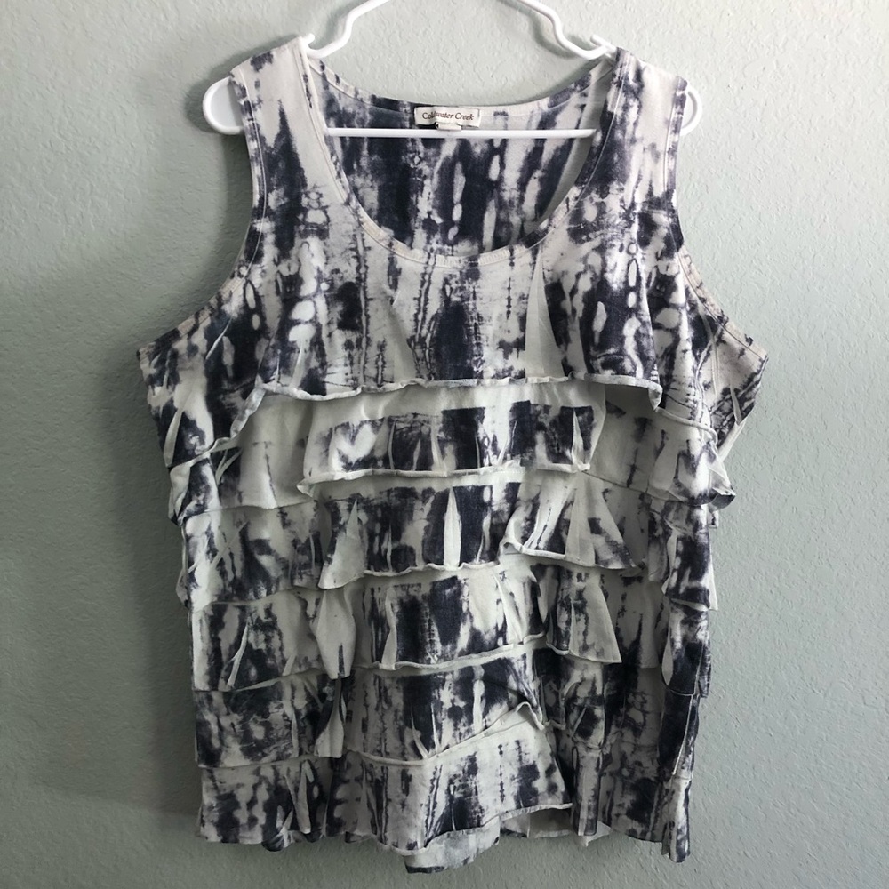 Black and White tyedye watercolor top